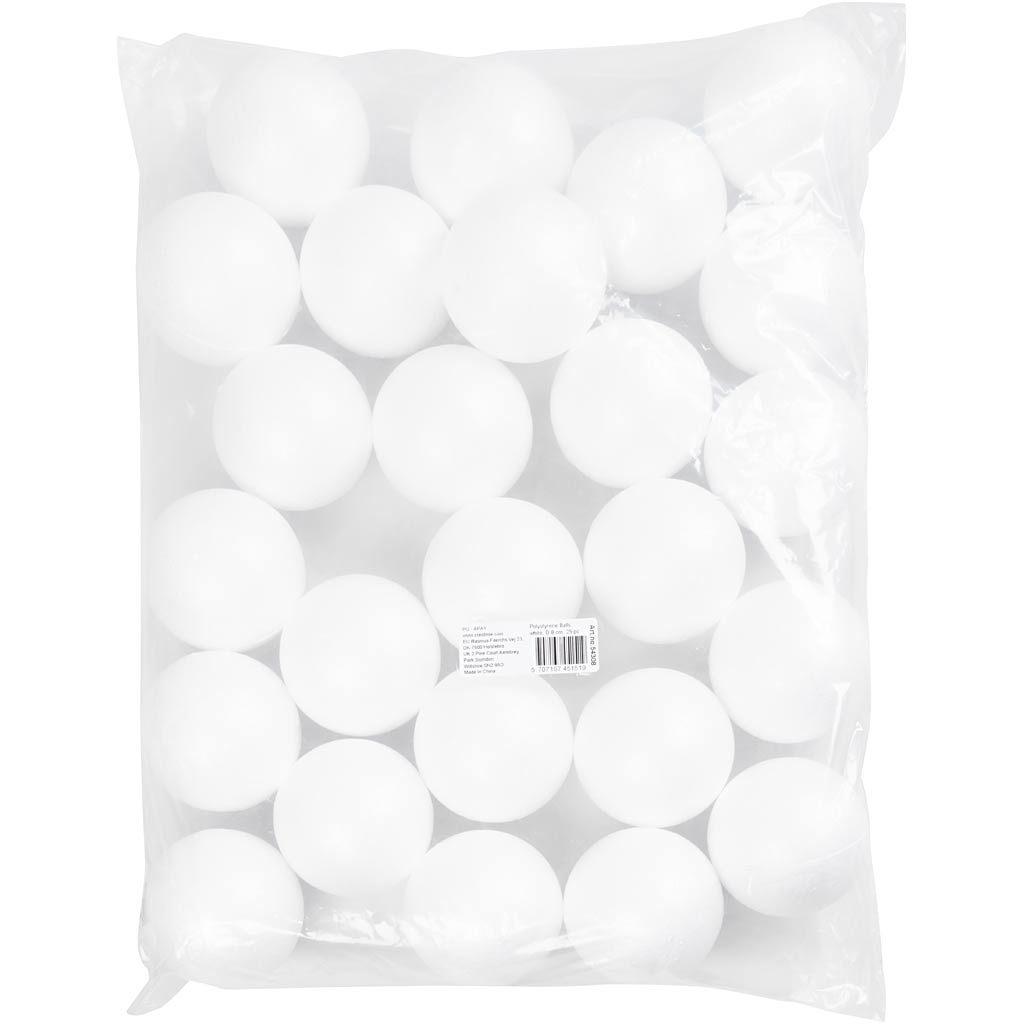 Kulor, Dia. 8 cm, vit, 25 st./ 1 förp. [HOB-54308]