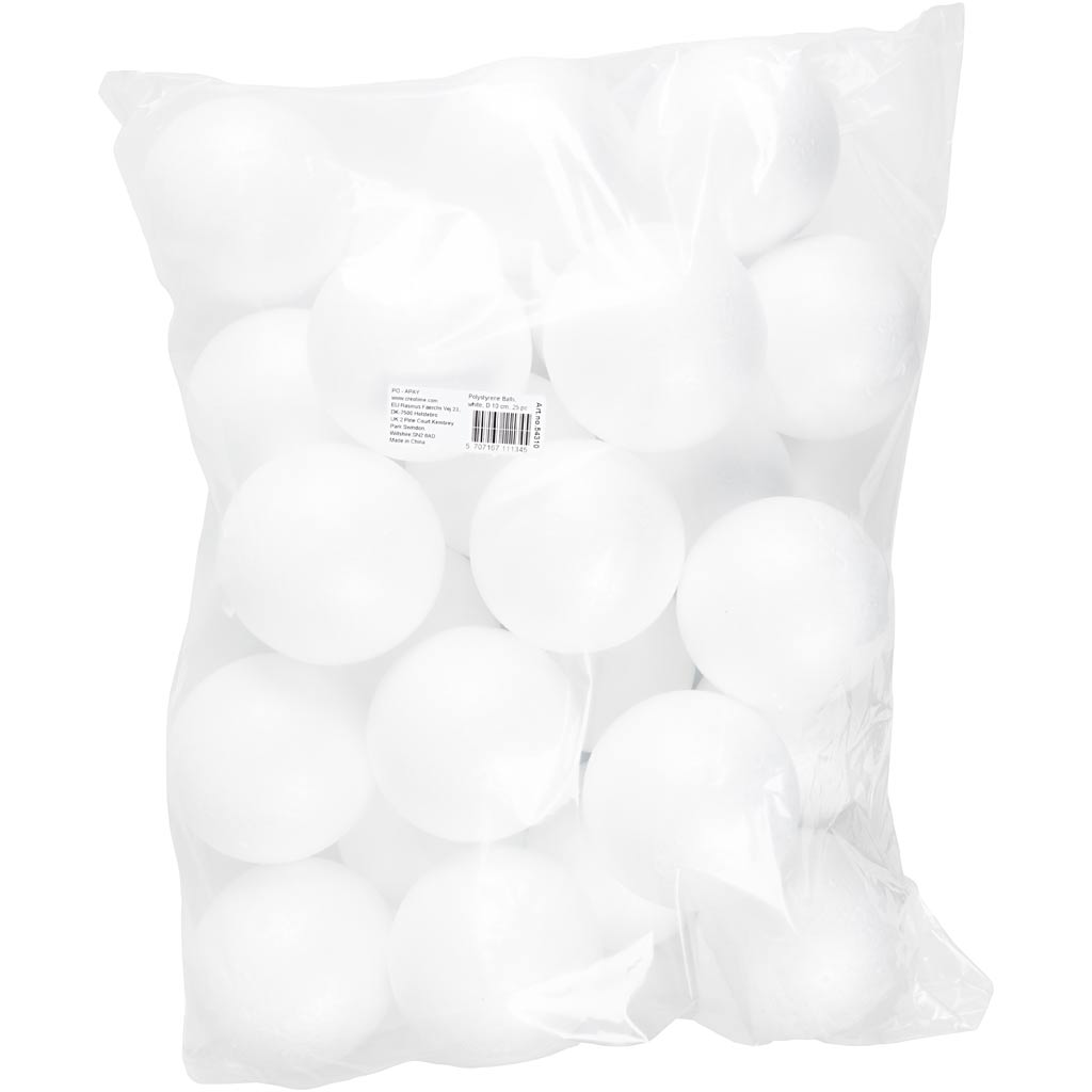 Kulor, Dia. 10 cm, vit, 25 st./ 1 förp. [HOB-54310]