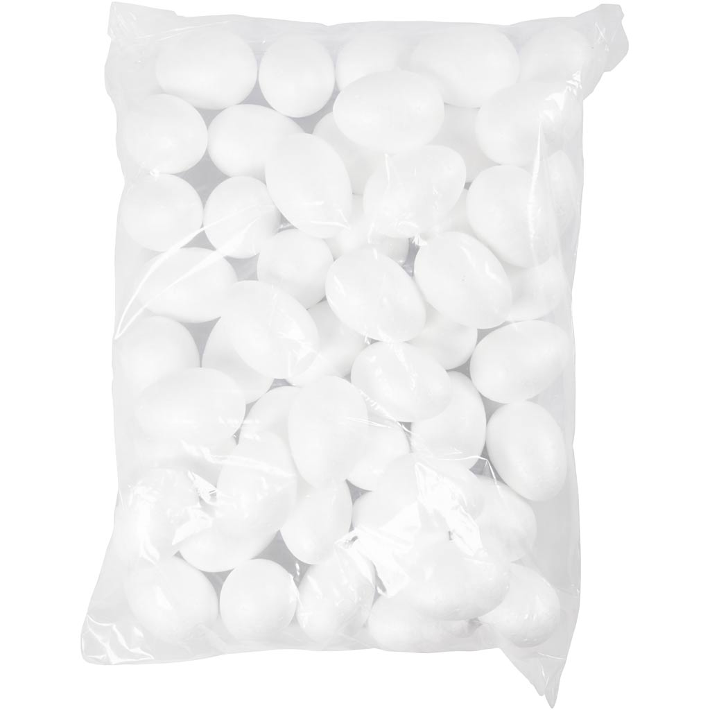 Ägg, H: 6 cm, vit, 50 st./ 1 förp. [HOB-543201]