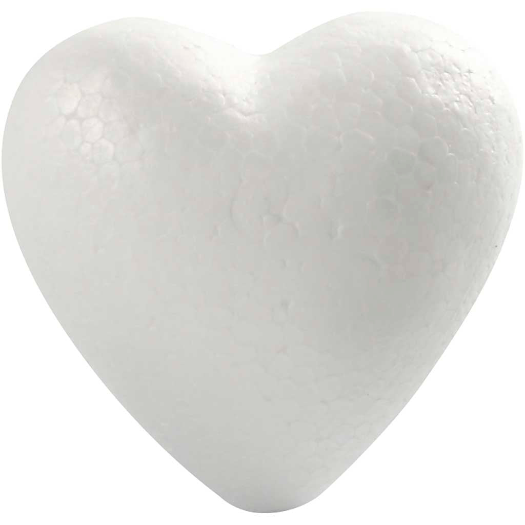 Heart, H: 8 cm, D. 4,5 cm, W: 8 cm, white, 50 pc