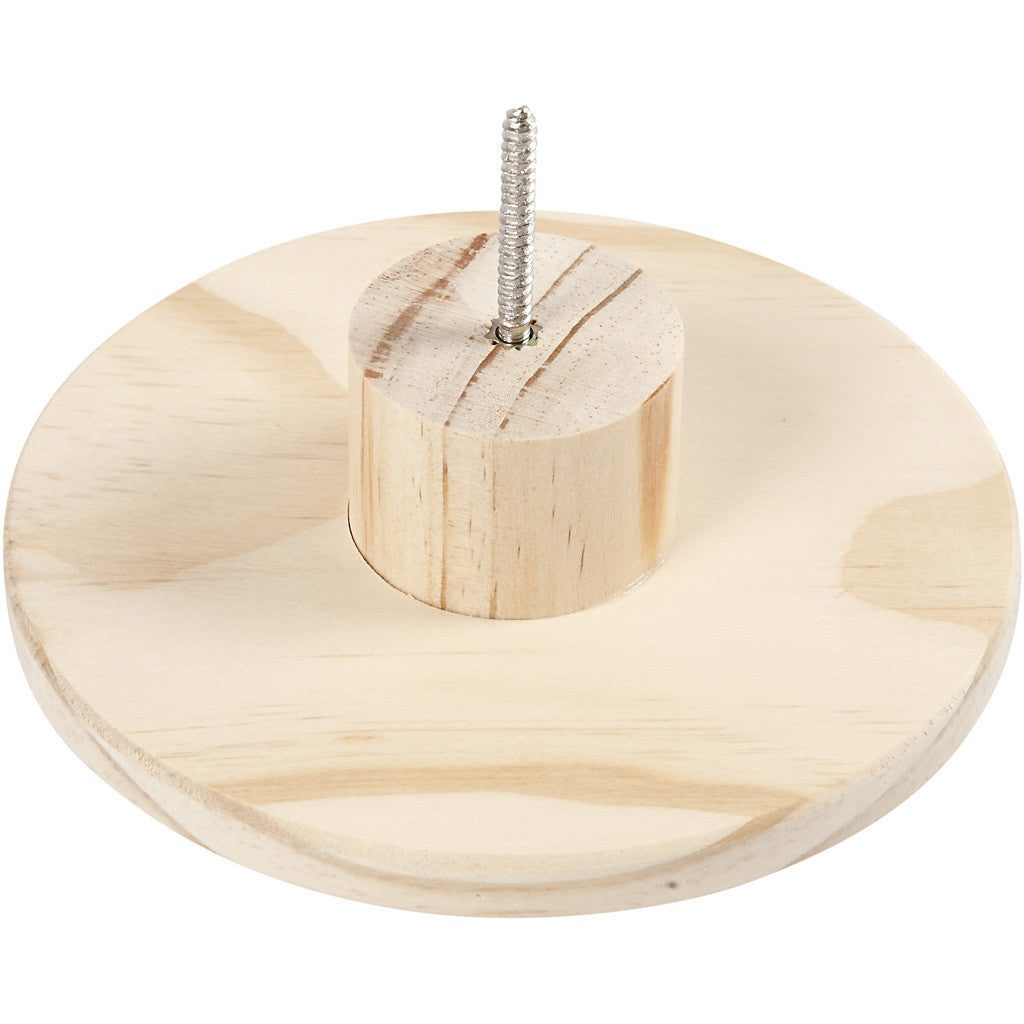 Träknopp, rund, D: 4,5 cm, Dia. 15 cm, 1 st. [HOB-54407]