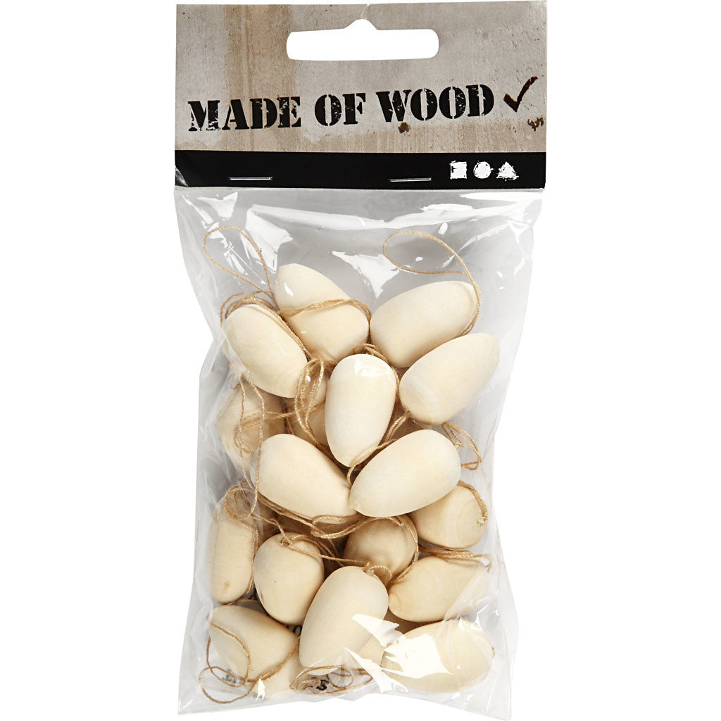 Miniägg, H: 25 mm, Dia. 15 mm, 20 st./ 1 påse [HOB-544191]