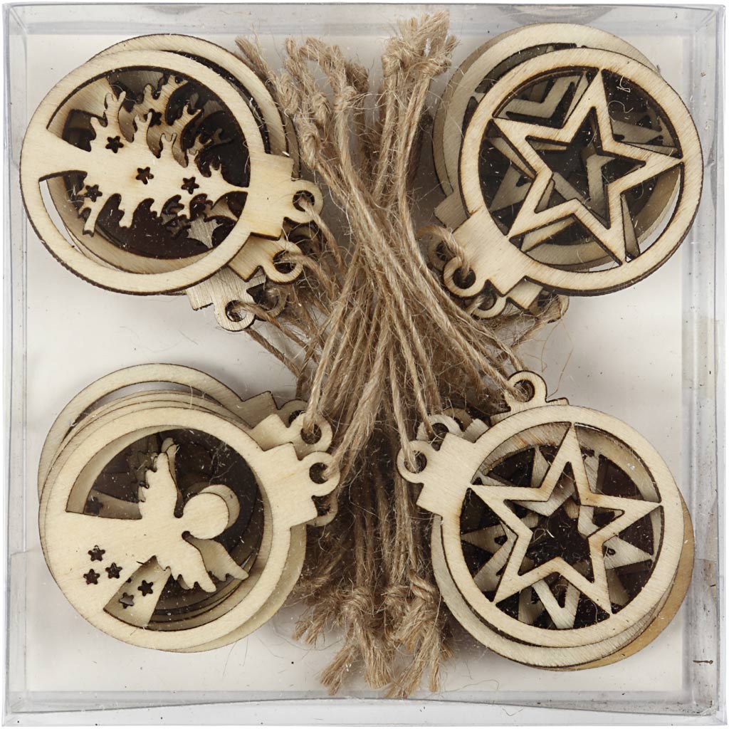 Juldekoration, Dia. 3 cm, tjocklek 2,7 mm, 24 st./ 1 förp. [HOB-54464]