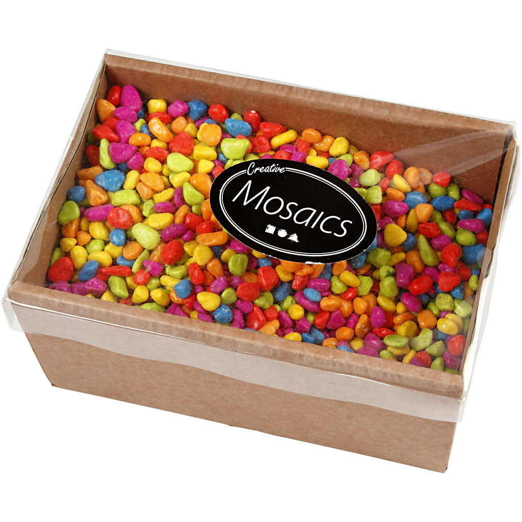 Mosaiksten, stl. 8-10 mm, tjocklek 5 mm, starka färger, 2 kg/ 1 förp. [HOB-55528]
