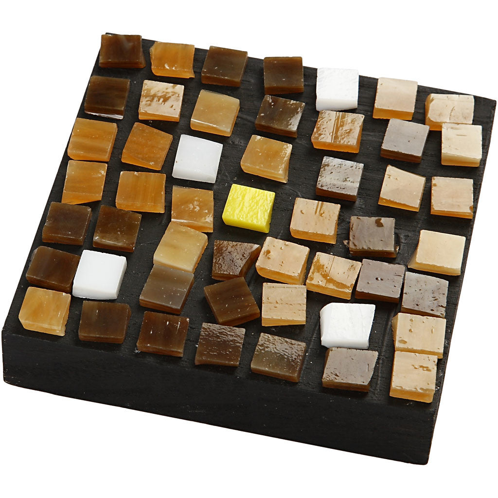 Glasmosaik, stl. 10x10 mm, tjocklek 3 mm, ca. 700 st., 454 g/ 1 förp. [HOB-55553]