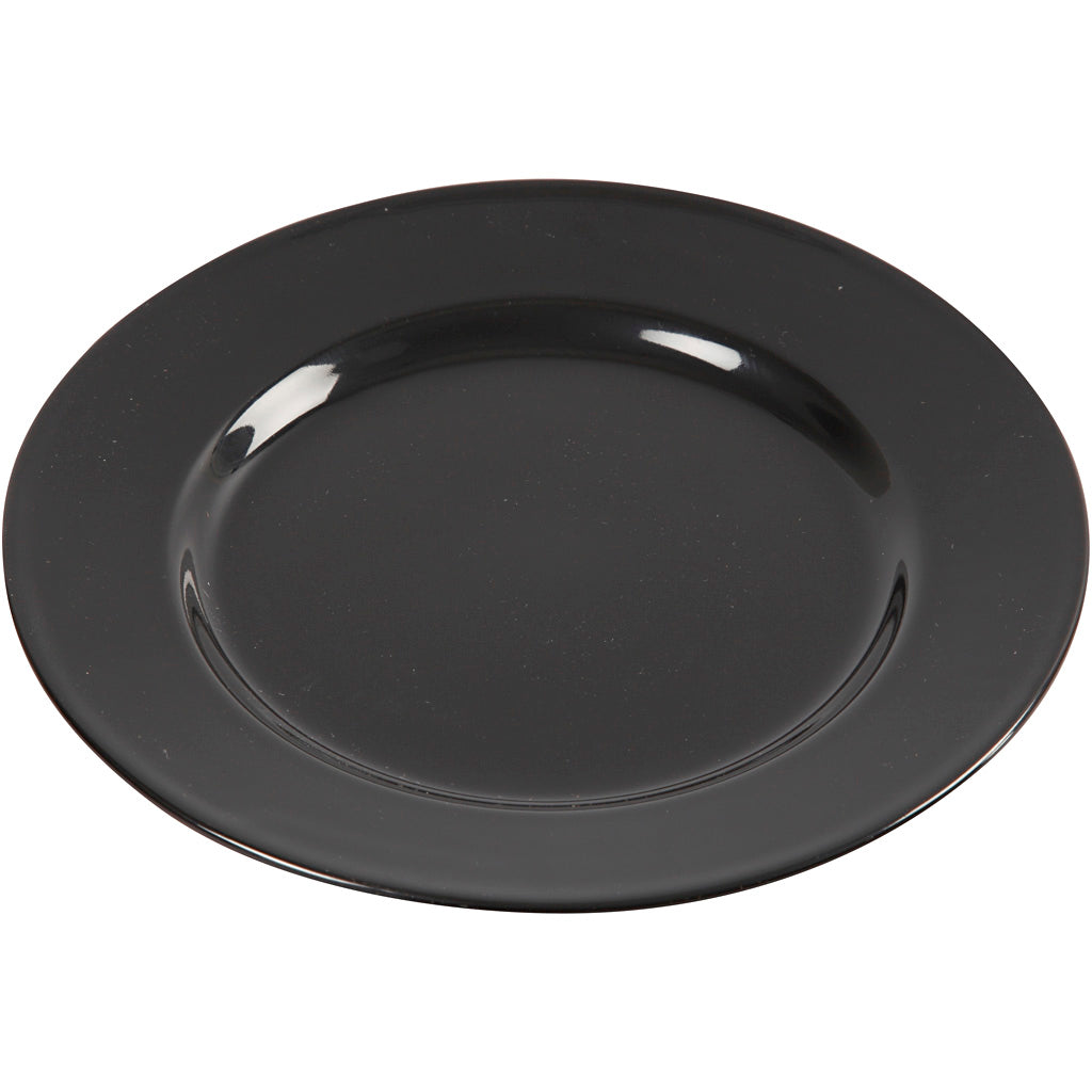 Side Plates, dia. 19 cm, black, 6 pc