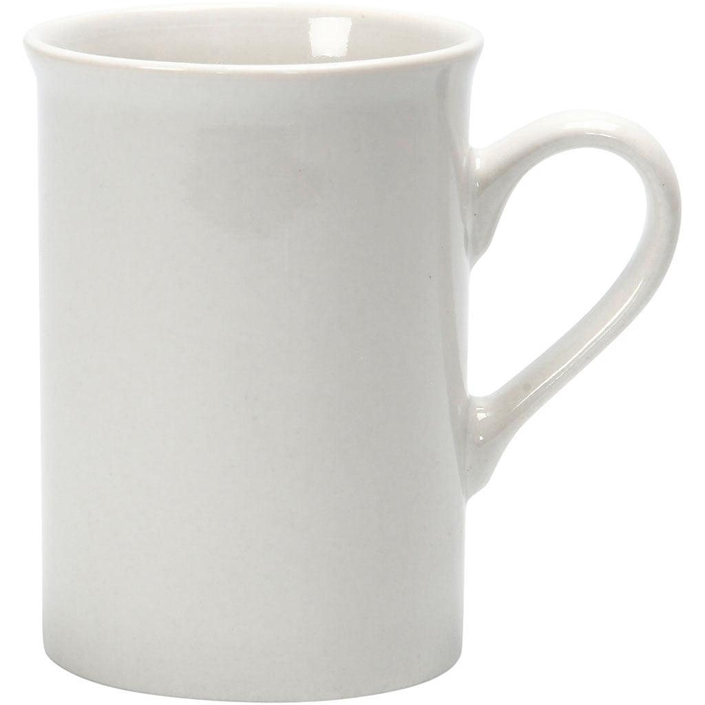 Mugs, H: 10 cm, dia. 7,4 cm, 245 ml, white