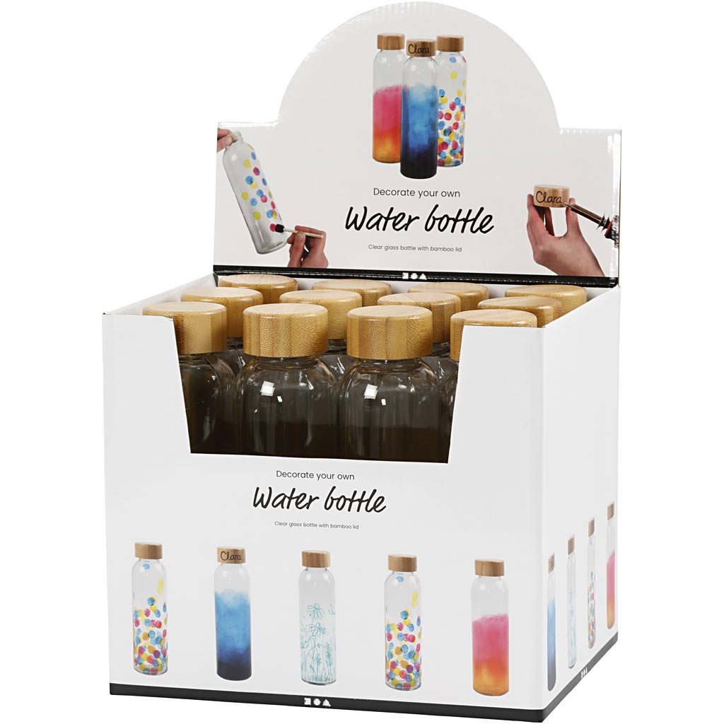 Water Bottle, H: 22 cm, dia. 6,7 cm, 500 ml, 12 pc