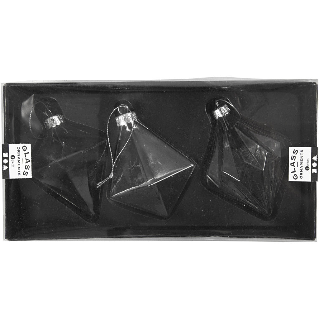 Glaskulor, H: 9,6+9,8+10,5 cm, Dia. 7+7,9+8 cm, transparent, 3 st./ 1 förp. [HOB-55901]