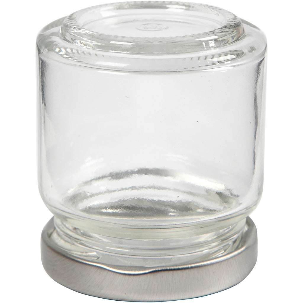 Storage Glass Jar, H: 6.5 cm, D: 5.7 cm, transparent, 12pcs, 100 ml [HOB55907]