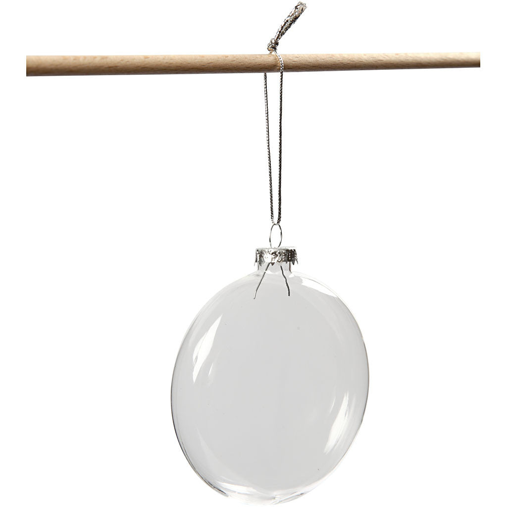 Glaskula, Dia. 8 cm, tjocklek 2,1 cm, 6 st./ 1 förp. [HOB-55951]