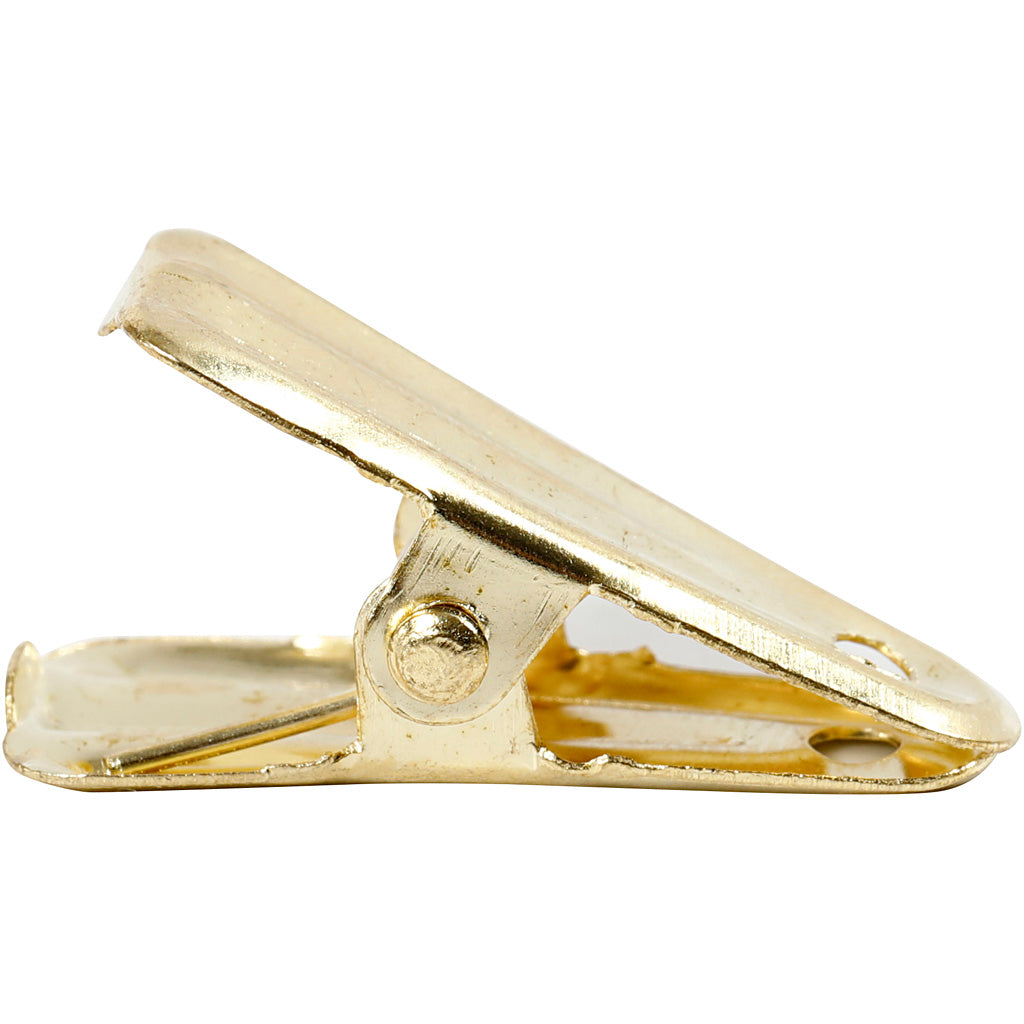 Dekorationsklämma, L: 27 mm, B: 14 mm, guld, 10 st./ 1 förp. [HOB-559541]