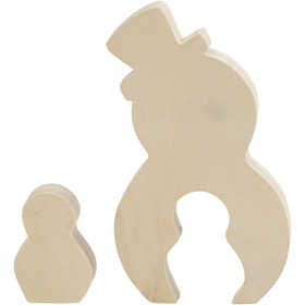 2i1 figur, snögubbar, H: 7,7+20 cm, D: 2 cm, B: 5,3+11,3 cm, 1 set [HOB-56134]