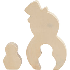 2i1 figur, snögubbar, H: 7,7+20 cm, D: 2 cm, B: 5,3+11,3 cm, 1 set [HOB-56134]