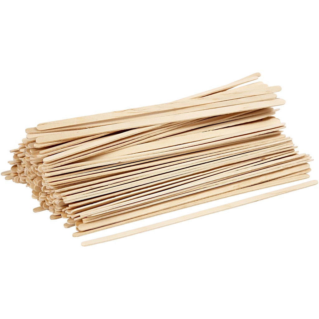 Ice lolly sticks, L: 19 cm, W: 6 mm, natural, 200 pc