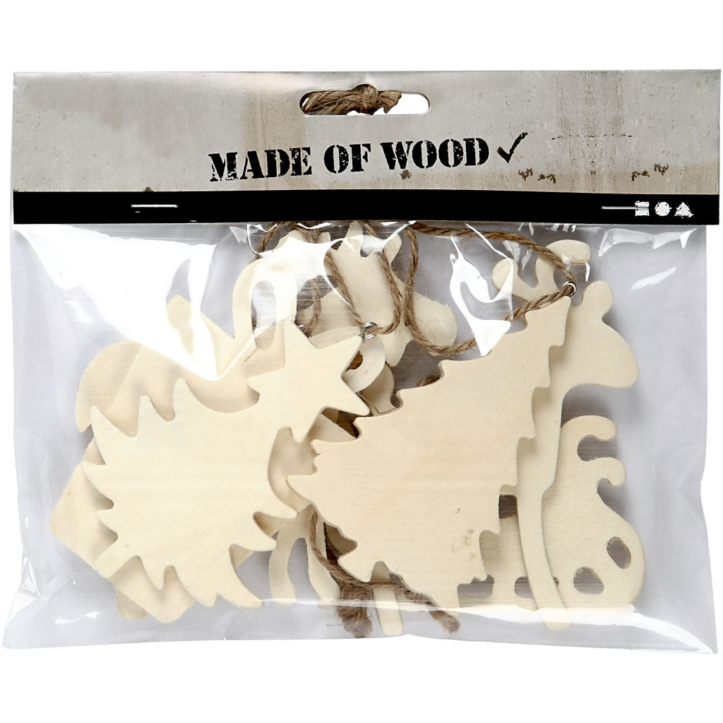 Julhängen, stl. 7-9 cm, tjocklek 4 mm, 6 st./ 1 förp. [HOB-564040]