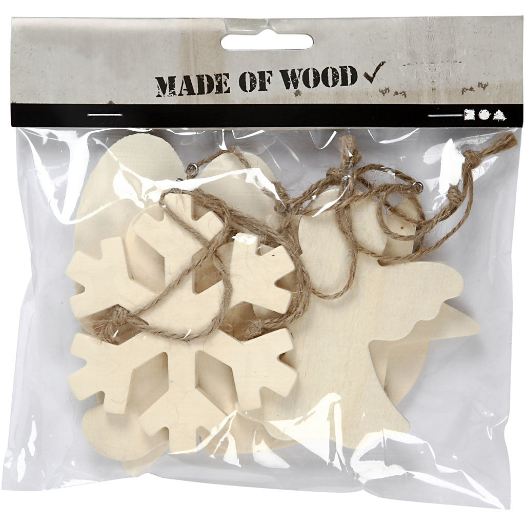 Julhängen, stl. 9-11 cm, tjocklek 4 mm, 6 st./ 1 förp. [HOB-564050]