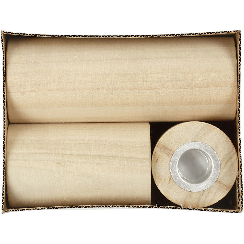 Ljusstakar, H: 14,5+9+6,5 cm, Hålstl. 2,3 cm, 3 st./ 1 förp. [HOB-56413]