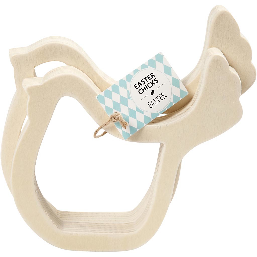 Kycklingar, H: 13 cm, D: 2 cm, B: 13 cm, 2 st./ 1 förp. [HOB-56434]