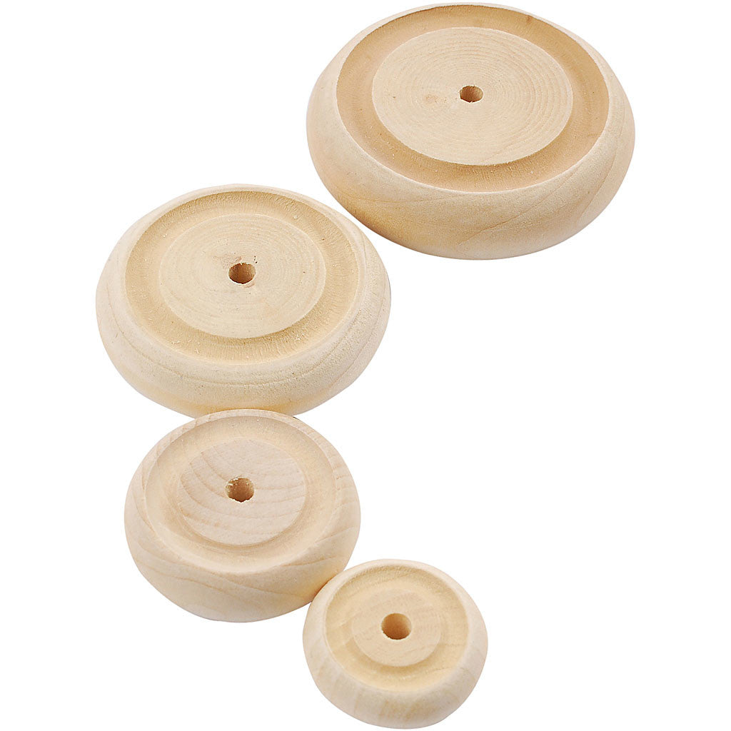 Hjul, Dia. 24+30+42+50 mm, tjocklek 8+10+11+14 mm, 4x40 st./ 1 förp. [HOB-56480]