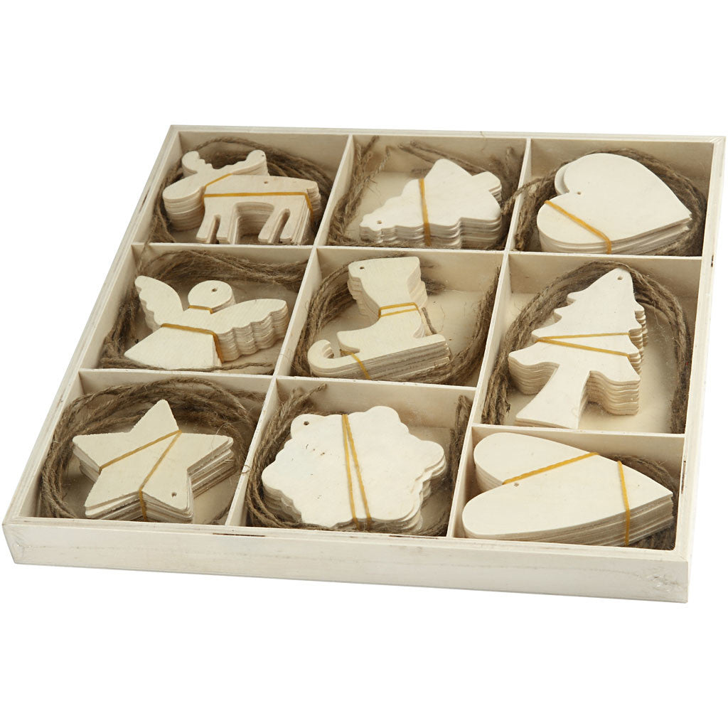 Trädekorationer, Jul, stl. 7-8 cm, 72 st./ 1 förp. [HOB-56742]