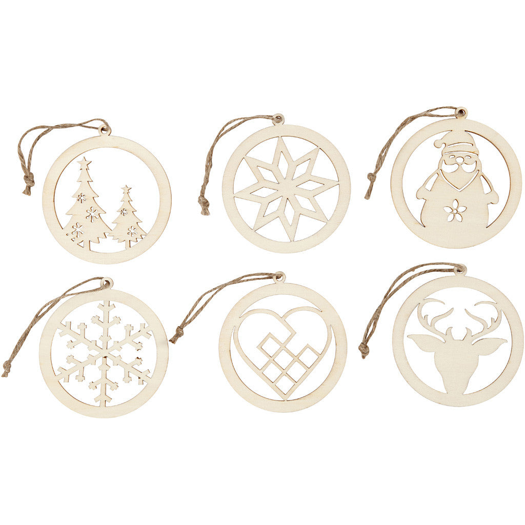 Juldekorationer, Dia. 8 cm, tjocklek 0,3 cm, 144 st./ 1 förp. [HOB-56808]