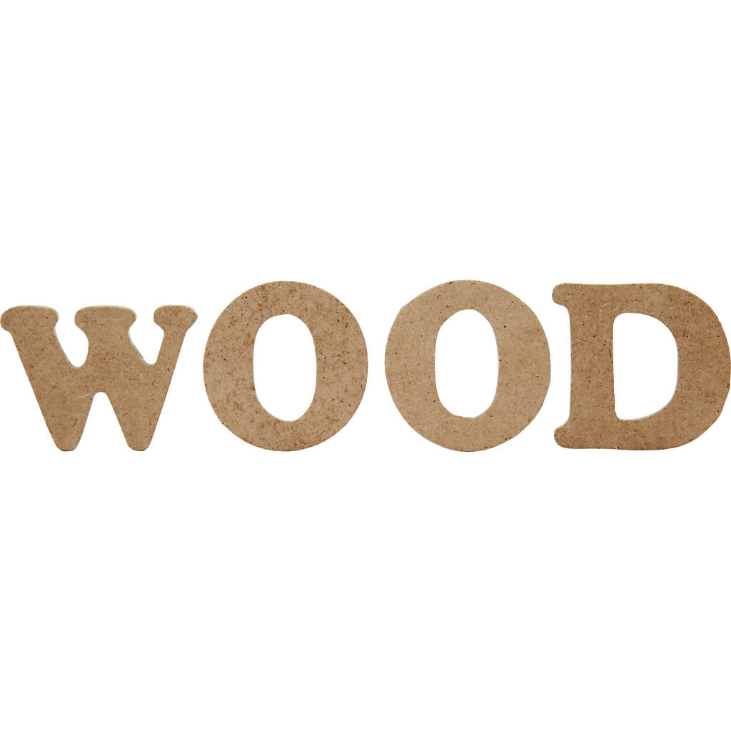 Bokstäver och träsiffror, H: 4 cm, tjocklek 2,5 mm, 288 st./ 1 förp. [HOB-57408]