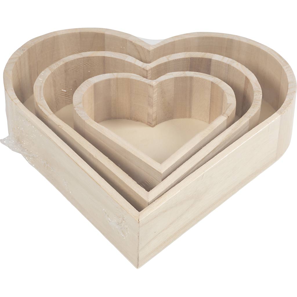 Hjärteskålar, H: 13-25 cm, D: 5-5,2 cm, 3 st./ 1 förp. [HOB-57452]