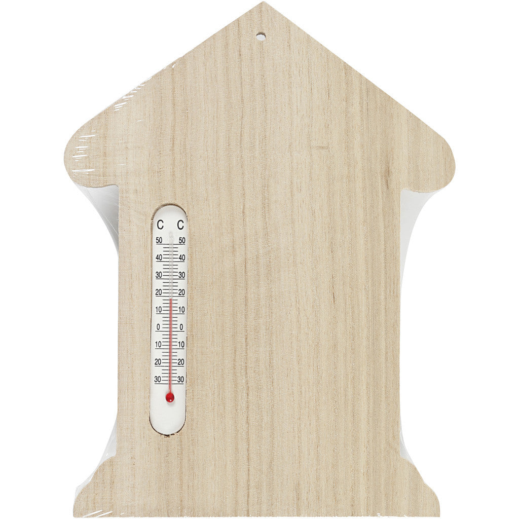 Trähus med termometer, stl. 23,5x16,5 cm, 1 st. [HOB-57567]