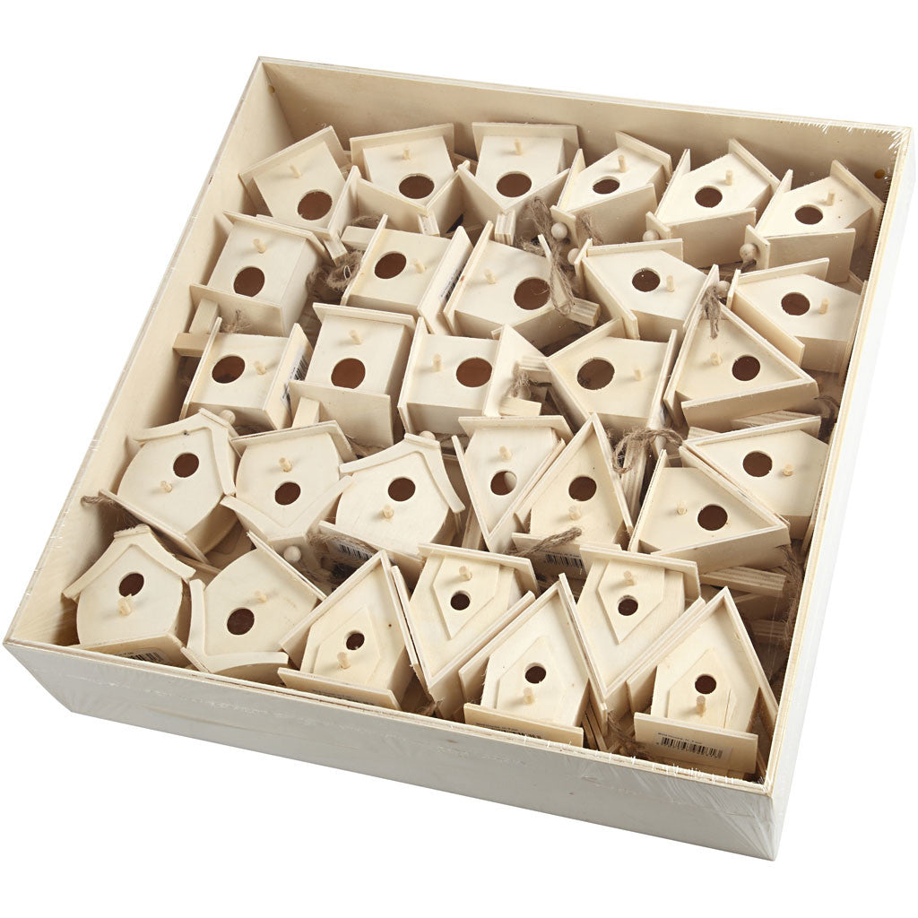 Fågelholkar mini, H: 7 cm, 6x10 st./ 1 förp. [HOB-57577]