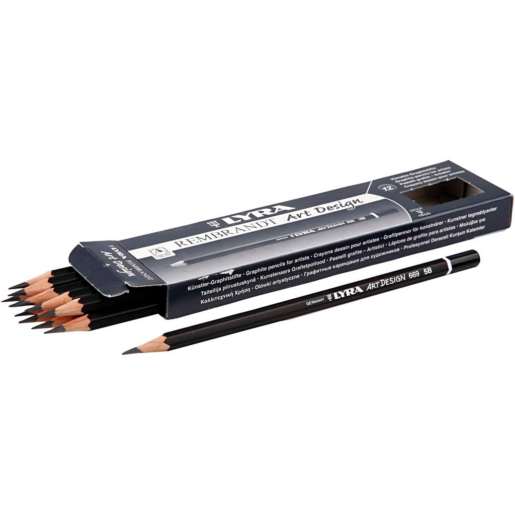 Art Design Drawing Pencils, dia. 6,9 mm, 6B, lead 1,8 mm, 12 pc