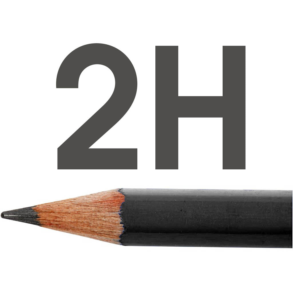Art Design Blyertspennor, Dia. 6,9 mm, 2H, kärna 1,8 mm, 12 st./ 1 förp. [HOB-57818]