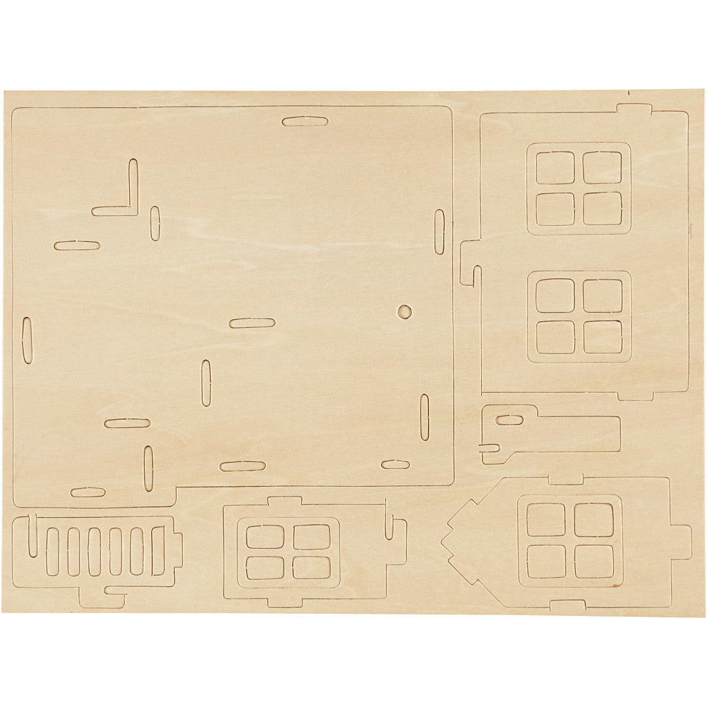 3D Konstruktionsfigur, Hus med terass, stl. 19x17,5x15, 1 st. [HOB-57875]