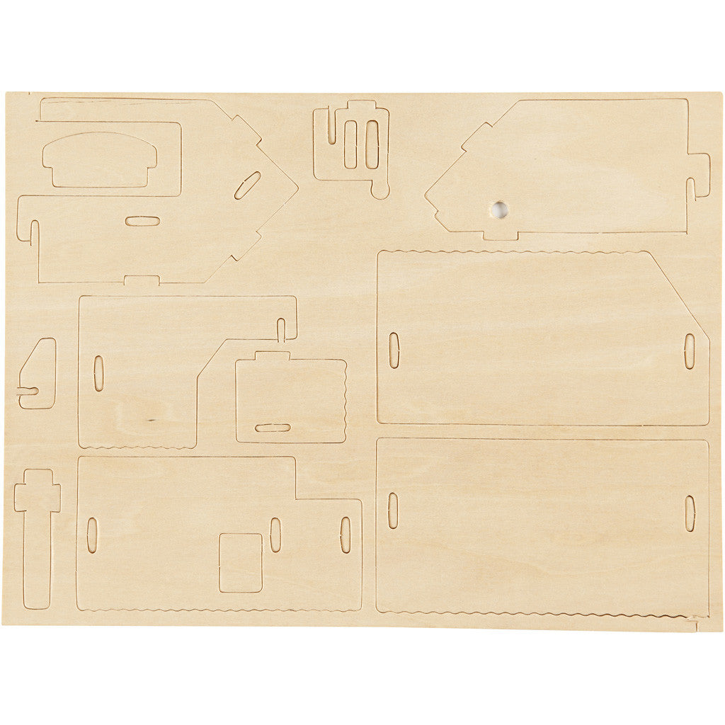 3D Konstruktionsfigur, Hus med terass, stl. 19x17,5x15, 1 st. [HOB-57875]
