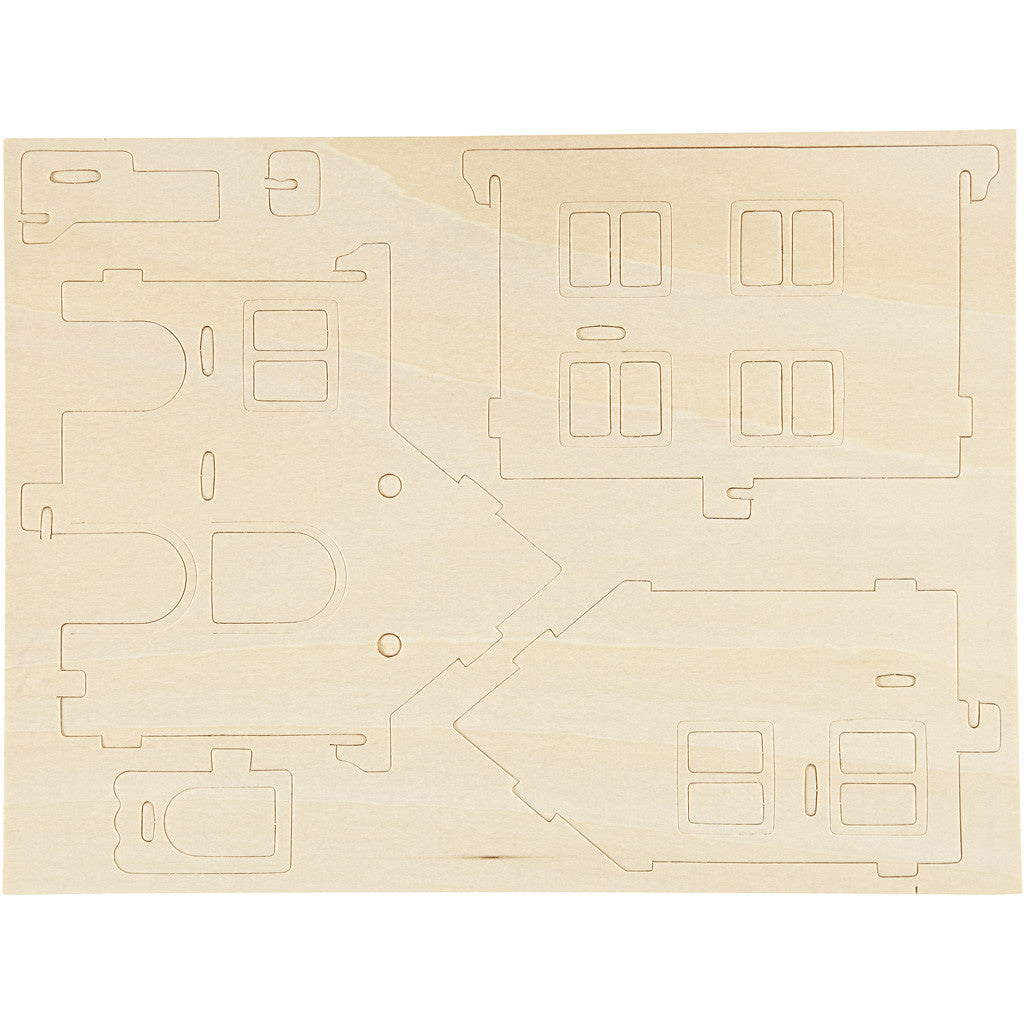 3D Konstruktionsfigur, Hus med veranda, stl. 22,5x16x17,5, 1 st. [HOB-57876]