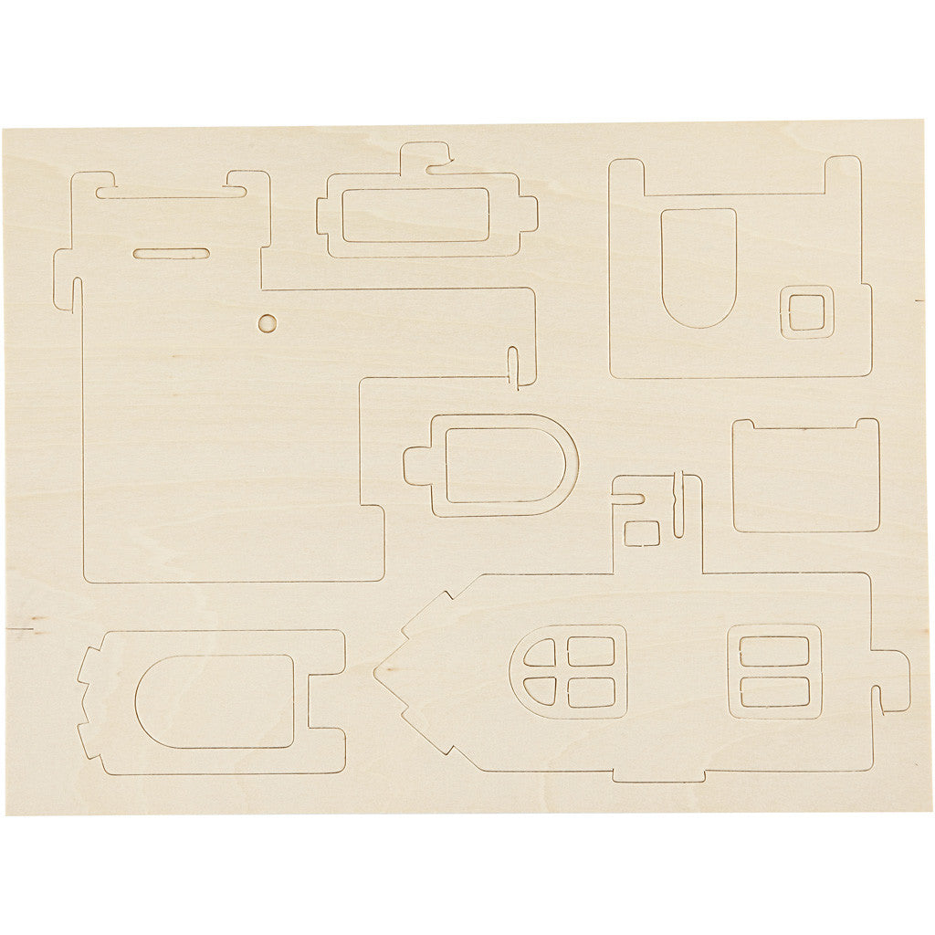 3D Konstruktionsfigur, Hus med altan, stl. 15,8x17,5x19,5, 1 st. [HOB-57877]