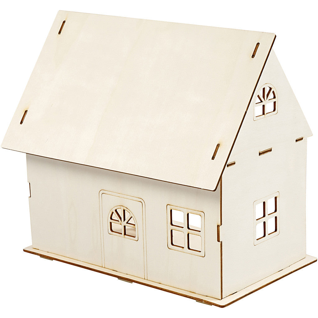 Sätt-ihop-själv dockhus, H: 25 cm, stl. 18x27 cm, 1 st. [HOB-57879]