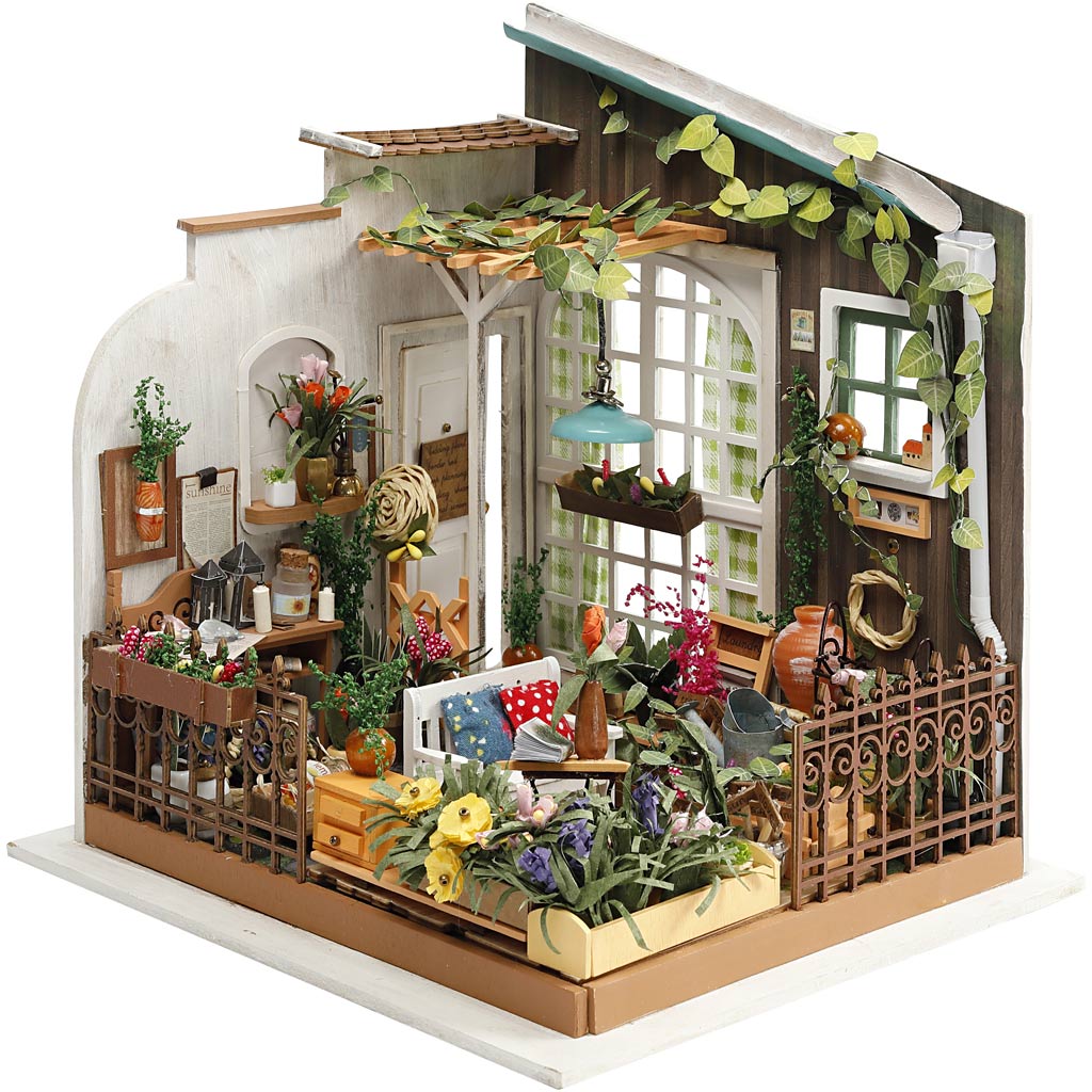 DIY Miniature Room, Garden, H: 21 cm, W: 19,5 cm