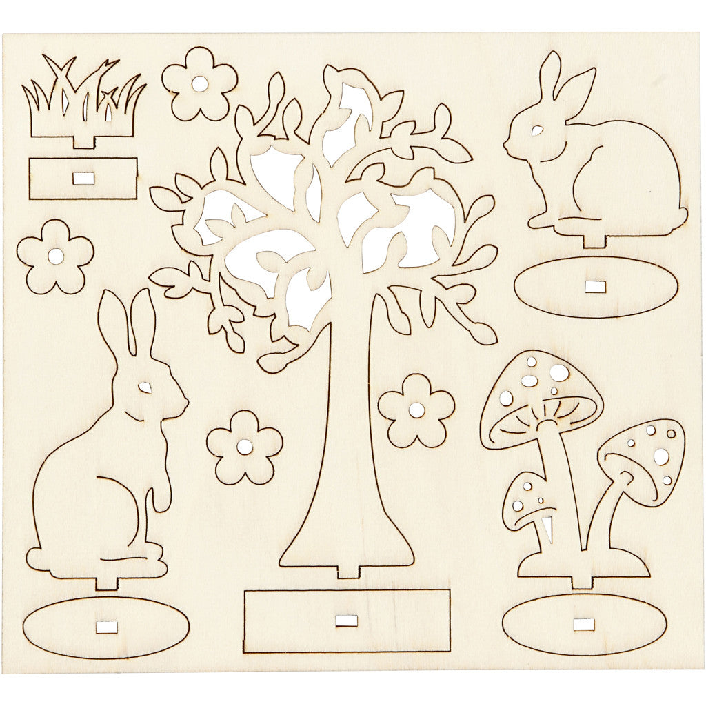 Sätt-ihop-själv träfigurer, L: 15,5 cm, B: 17 cm, tjocklek 3 mm, 1 förp. [HOB-57942]