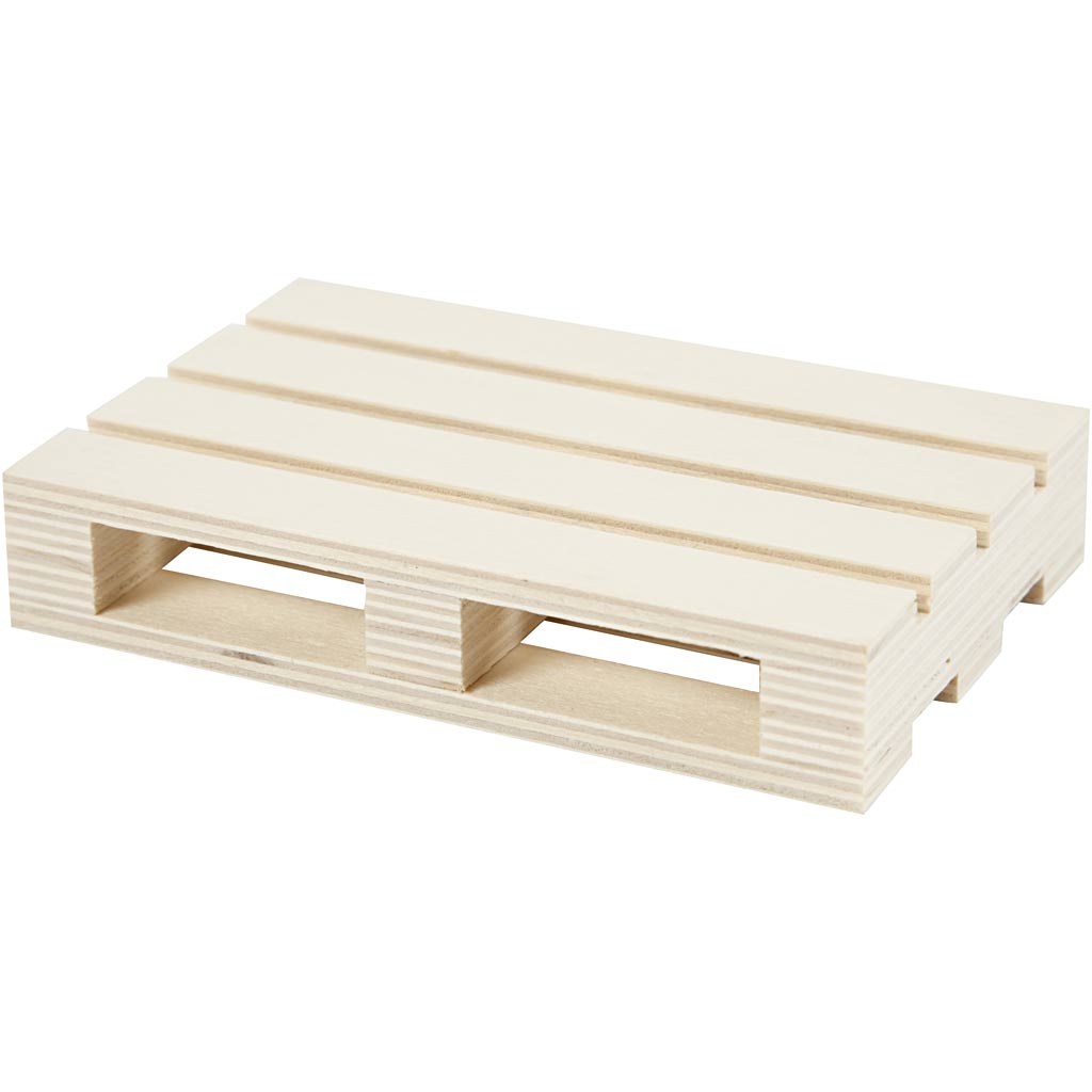 Mini Pallet, H: 2,5 cm, L: 12 cm, W: 8 cm