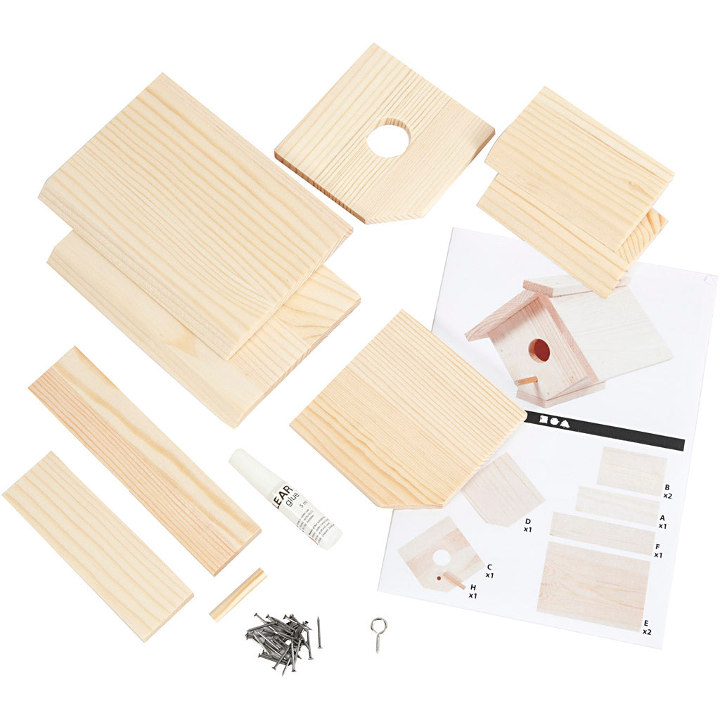 Fågelholk, H: 13 cm, D: 14,5 cm, B: 16 cm, 1 st. [HOB-57967]