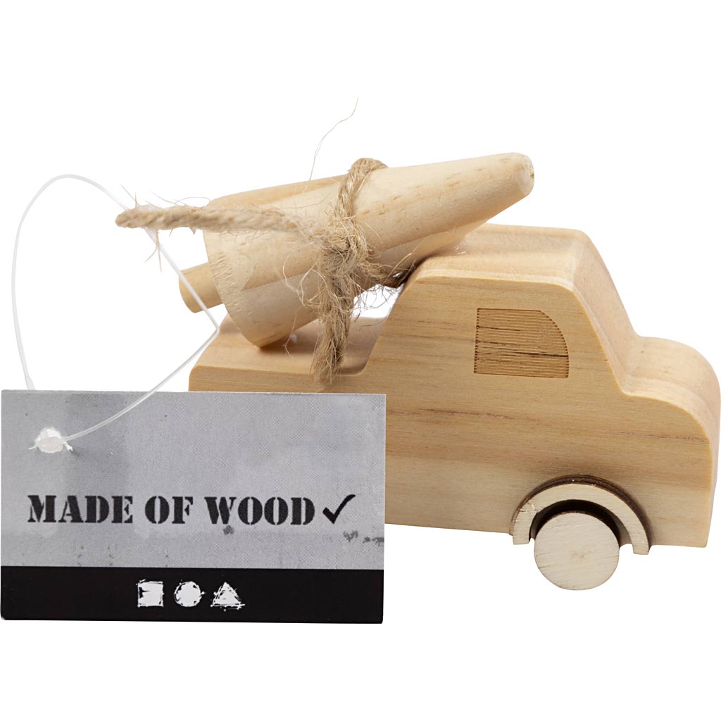 Lorry with Christmas tree, H: 6 cm, L: 7 cm, W: 3,5 cm