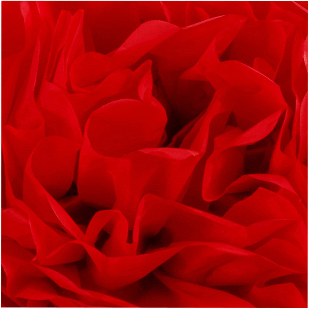 Papperspompomer, Dia. 20+24+30 cm, 16 g, röd, 3 st./ 1 förp. [HOB-590003]