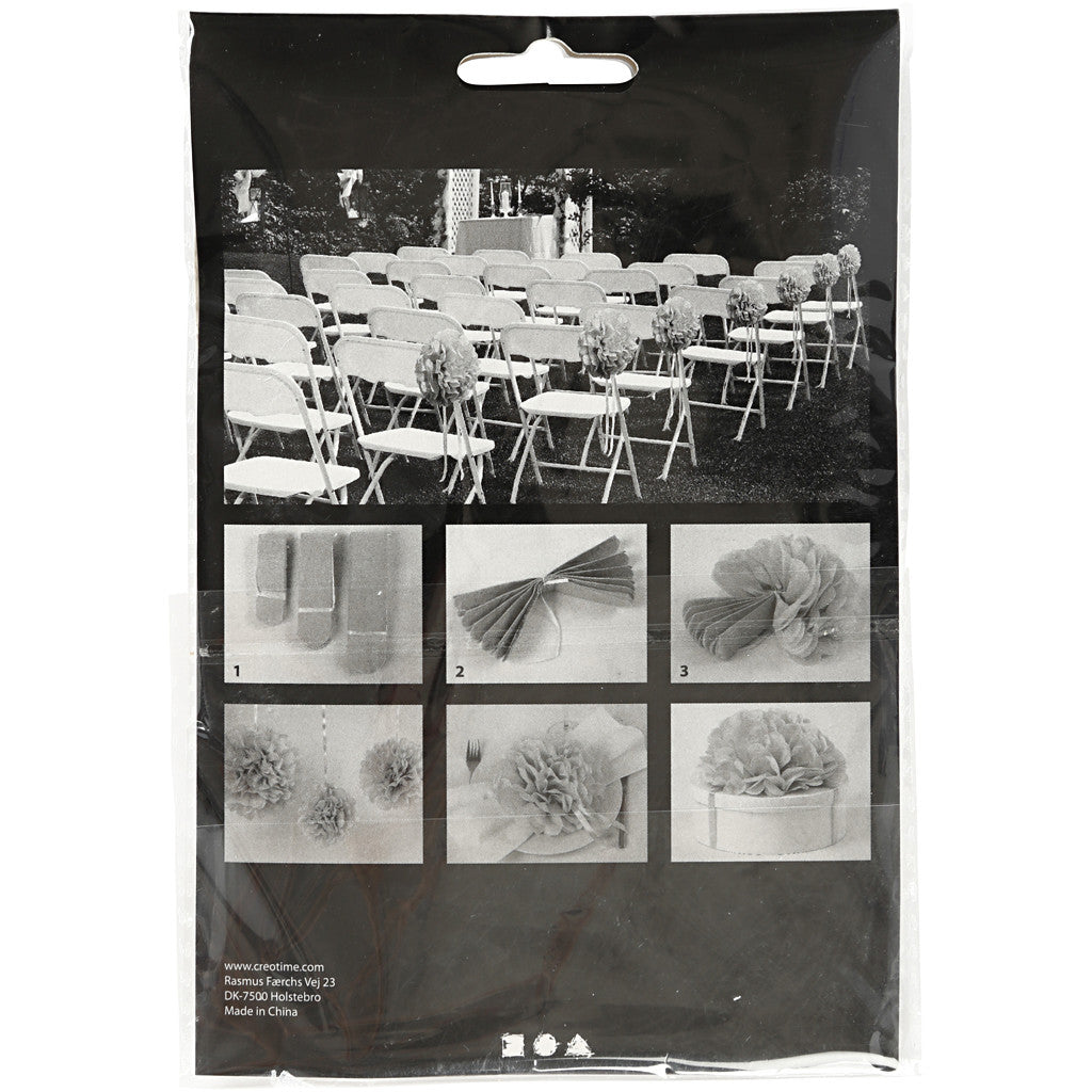 Papperspompomer, Dia. 20+24+30 cm, 16 g, limegrön, 3 st./ 1 förp. [HOB-590007]