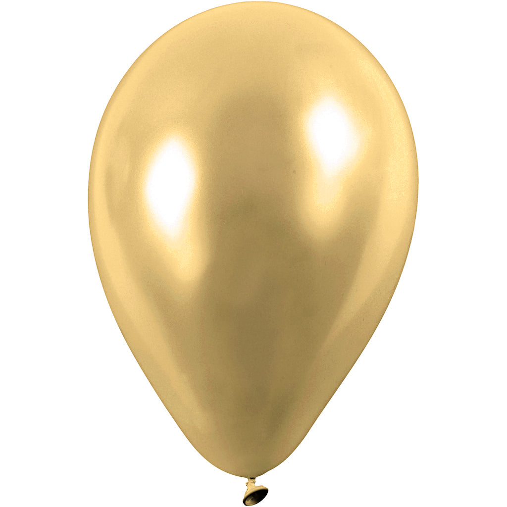 Balloons, round, dia. 23 cm, gold, 8 pc