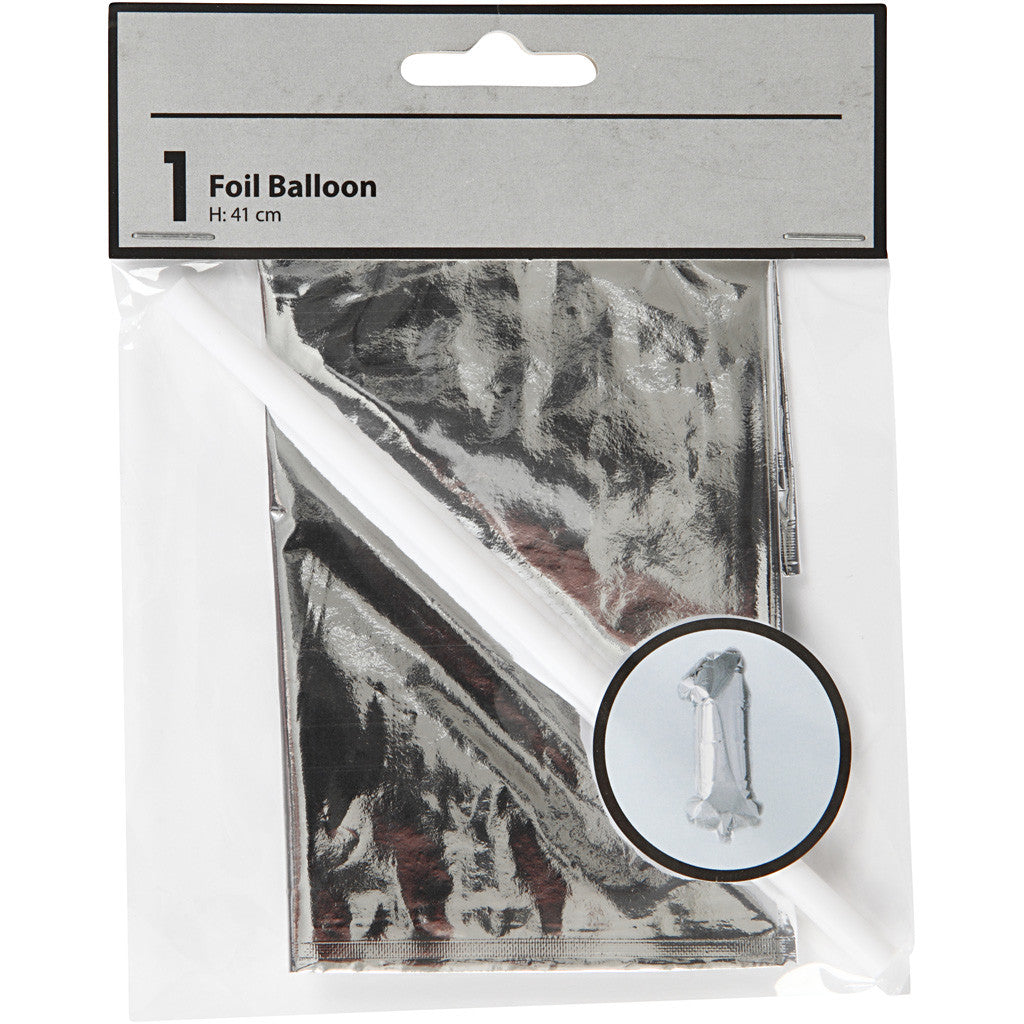 Folieballong, 1, H: 41 cm, silver, 1 st. [HOB-59185]