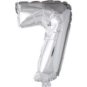 Folieballong, 7, H: 41 cm, silver, 1 st. [HOB-59191]