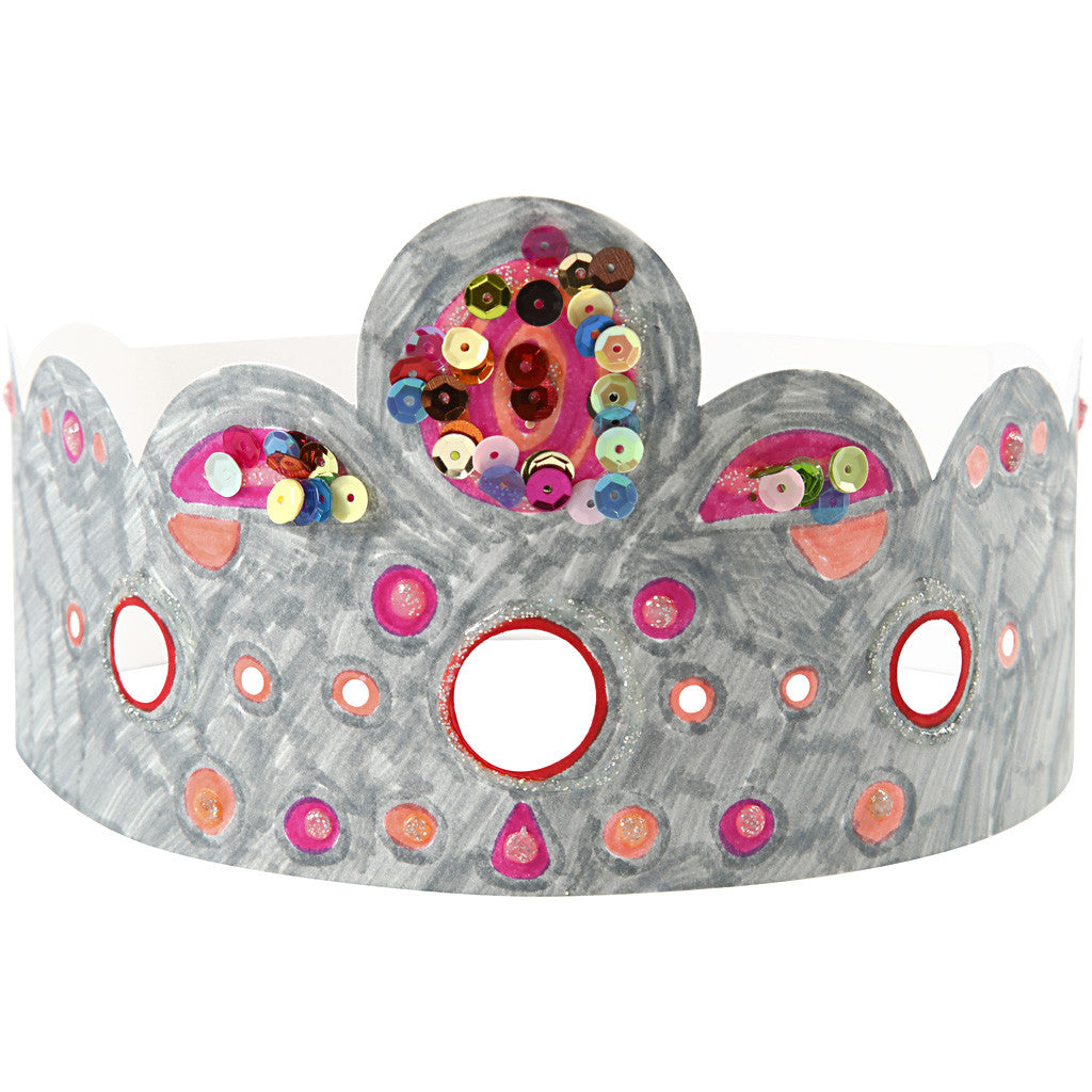 Kronor av papp, H: 10-16,5 cm, L: 60 cm, 230 g, vit, 50 st./ 1 förp. [HOB-59263]