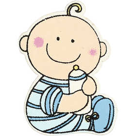 Baby, stl. 24x35 mm, tjocklek 1,7 mm, ljusblå, 10 st./ 1 förp. [HOB-599811]