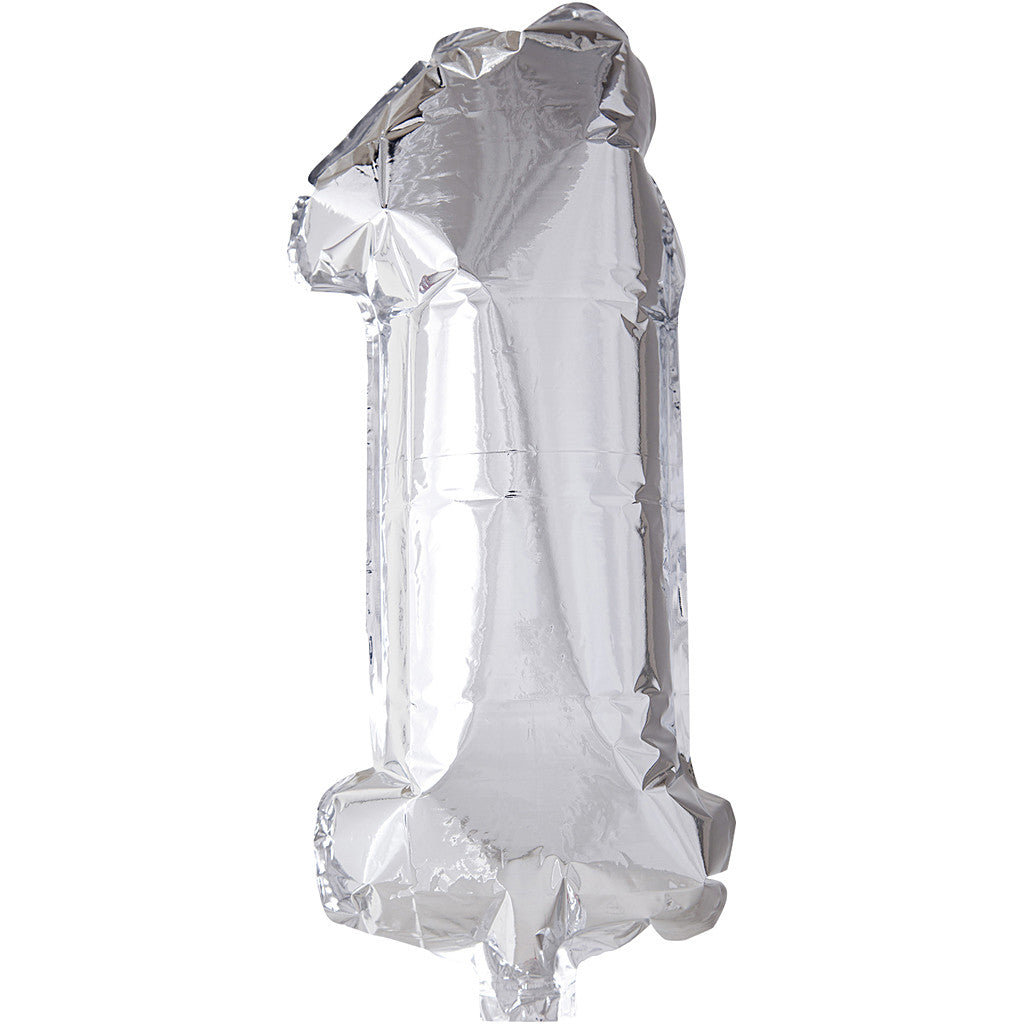 Foil Balloon, silver, 1, H: 41 cm